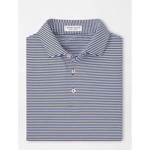 Peter Millar Men's Hales Performance Jersey Polo Navy Stripe Men's Large No Logo